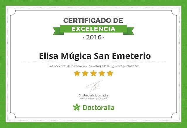 Certificado de Excelencia en Doctoralia